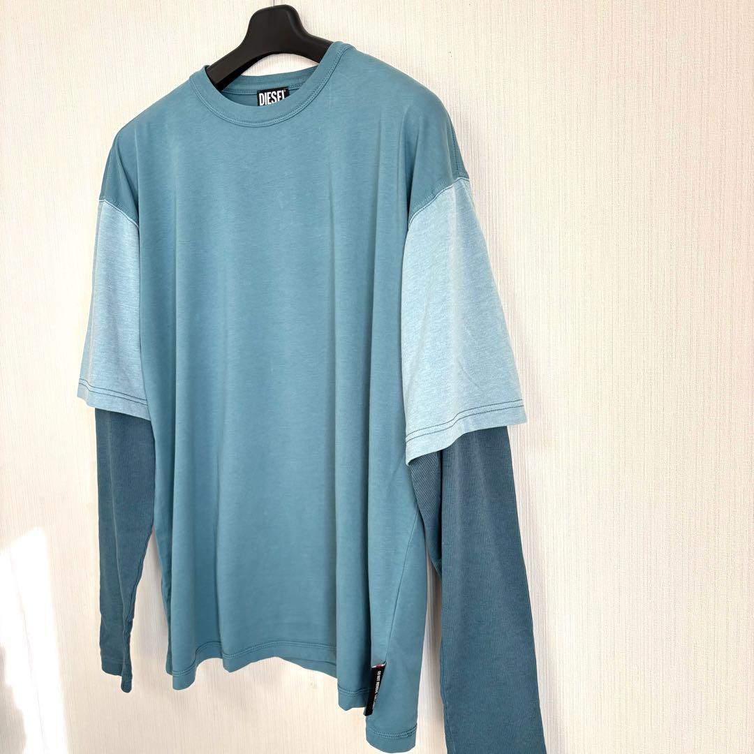DIESEL ディーゼル　XL フェイクレイヤード仕様 長袖Tシャツ 重ね着風