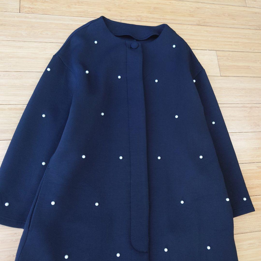 Liala×PG リアラPG ダンボールニット パール ロングコート ブラック