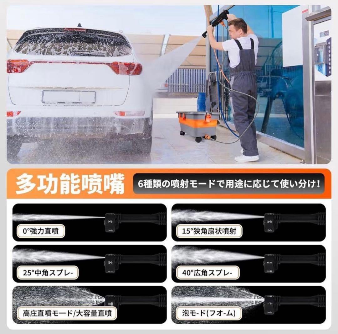 高圧洗浄機 折り畳み 収納 22L バケツ付 高性能 コードレス バッテリー付