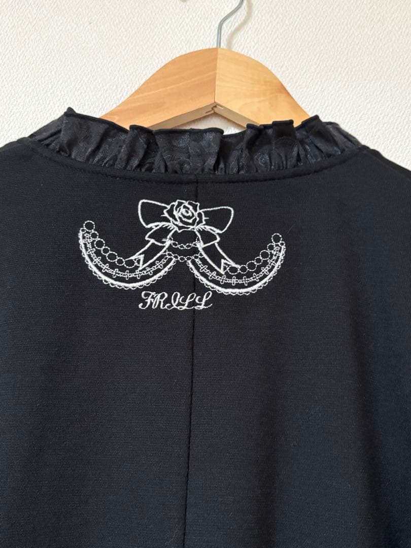h.naoto FRILL カーディガン 羽織り 黒