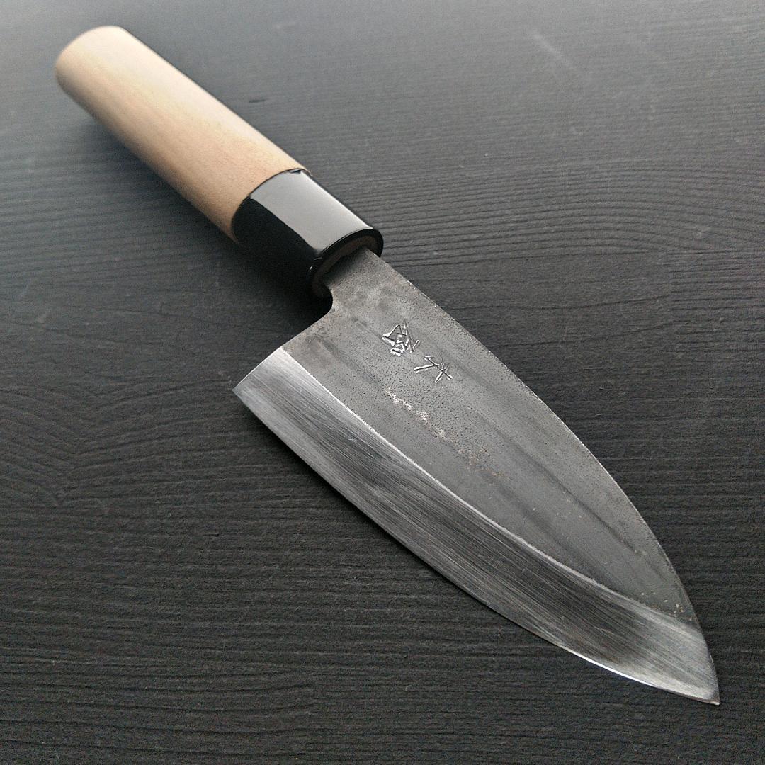 【美品】日本橋 木屋 鯵切包丁 右 片刃 刃渡り約95㎜ 研ぎ済