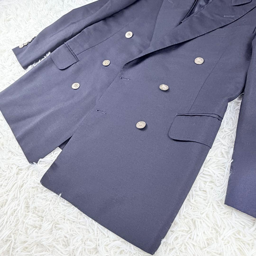 【美品】BURBERRY 紺ブレ 金ボタン　ダブルブレザージャケット※ネーム入り