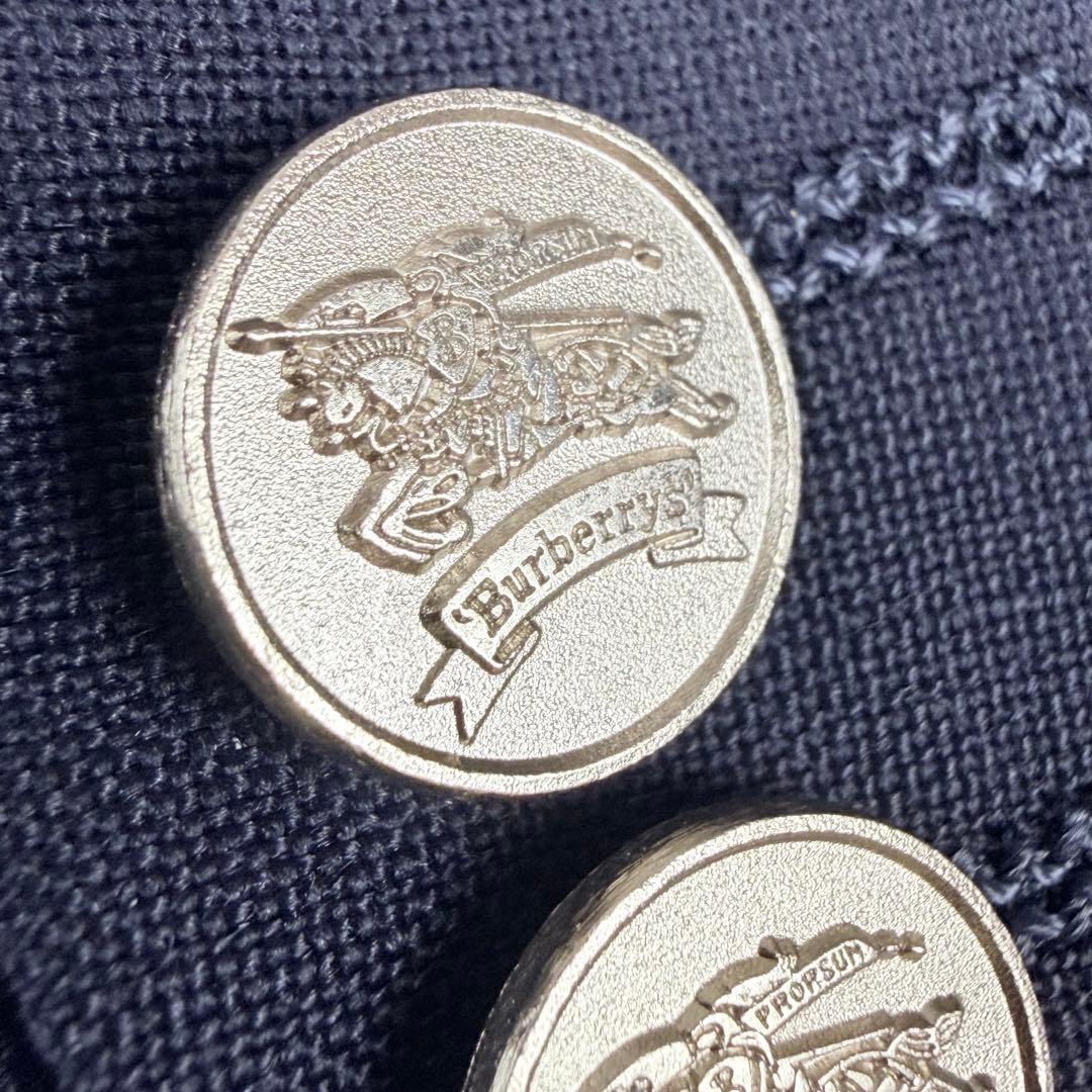 【美品】BURBERRY 紺ブレ 金ボタン　ダブルブレザージャケット※ネーム入り