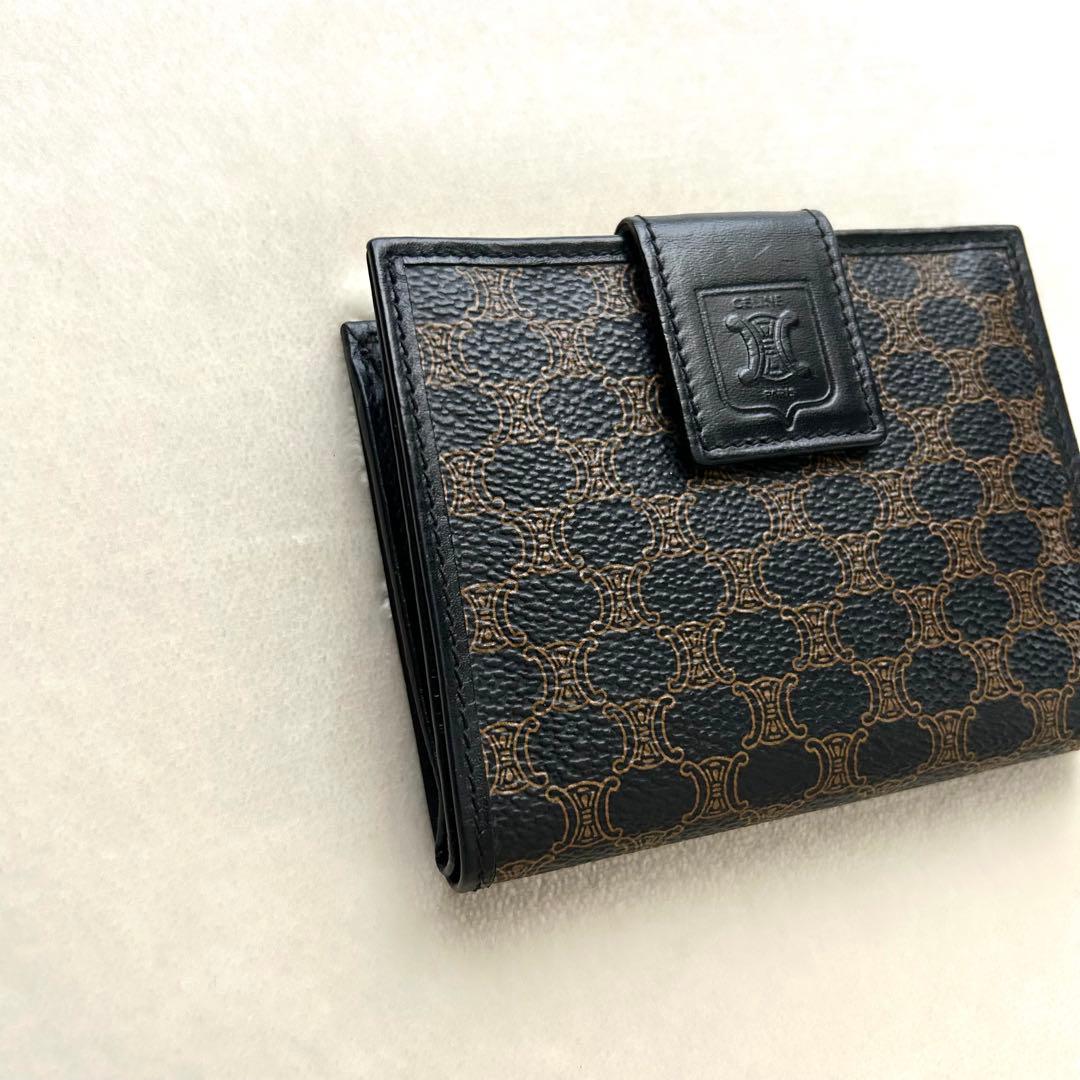 CELINE セリーヌ 二つ折り財布 マカダム がま口