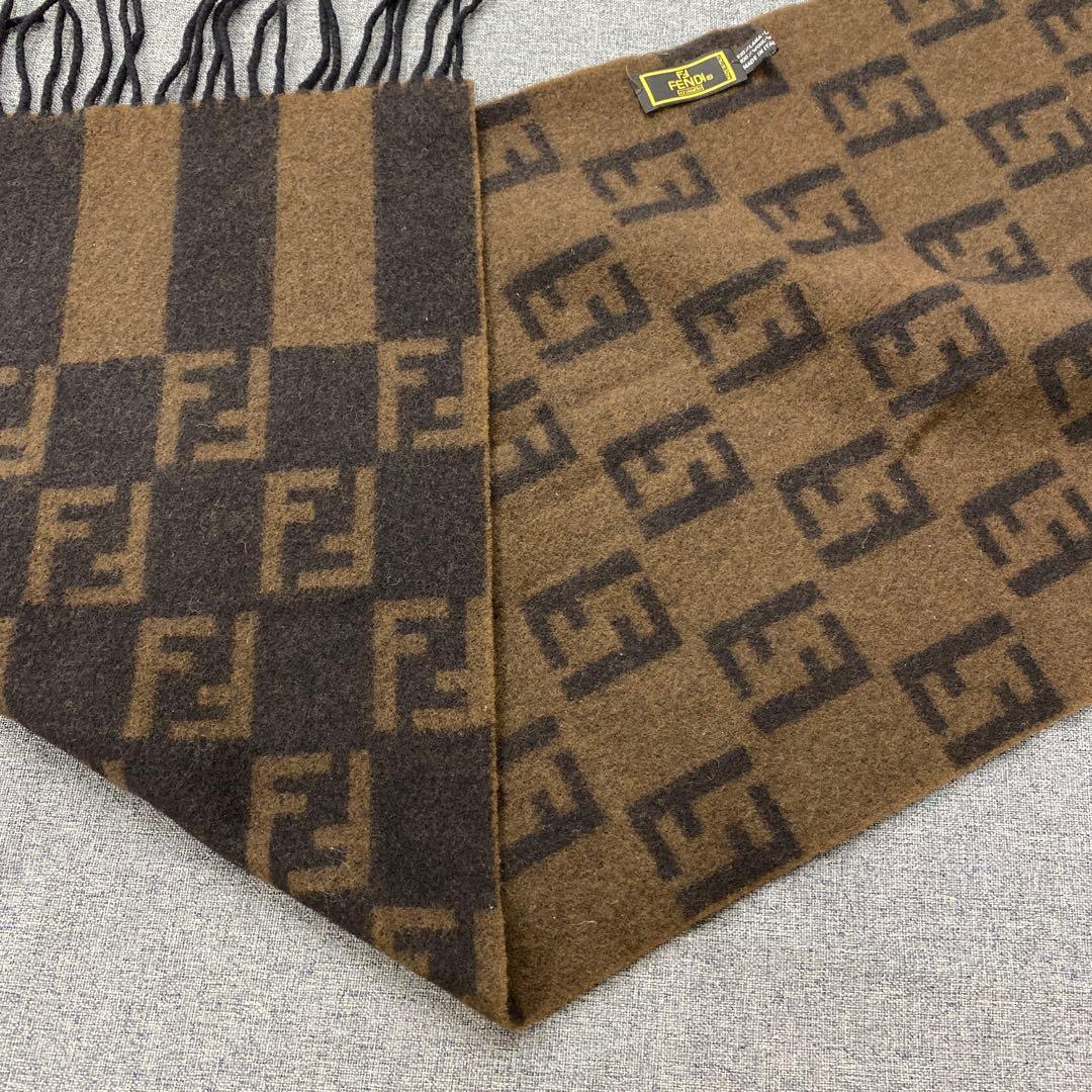 N900◯ FENDI フェンディ ウールマフラー ロゴ