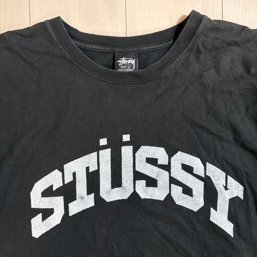 【希少】00s STUSSY Tシャツ　アーチロゴ　ブラック L