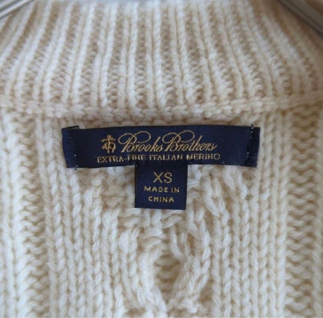 Brooks Brothers ケーブルニットカーディガンウール100%