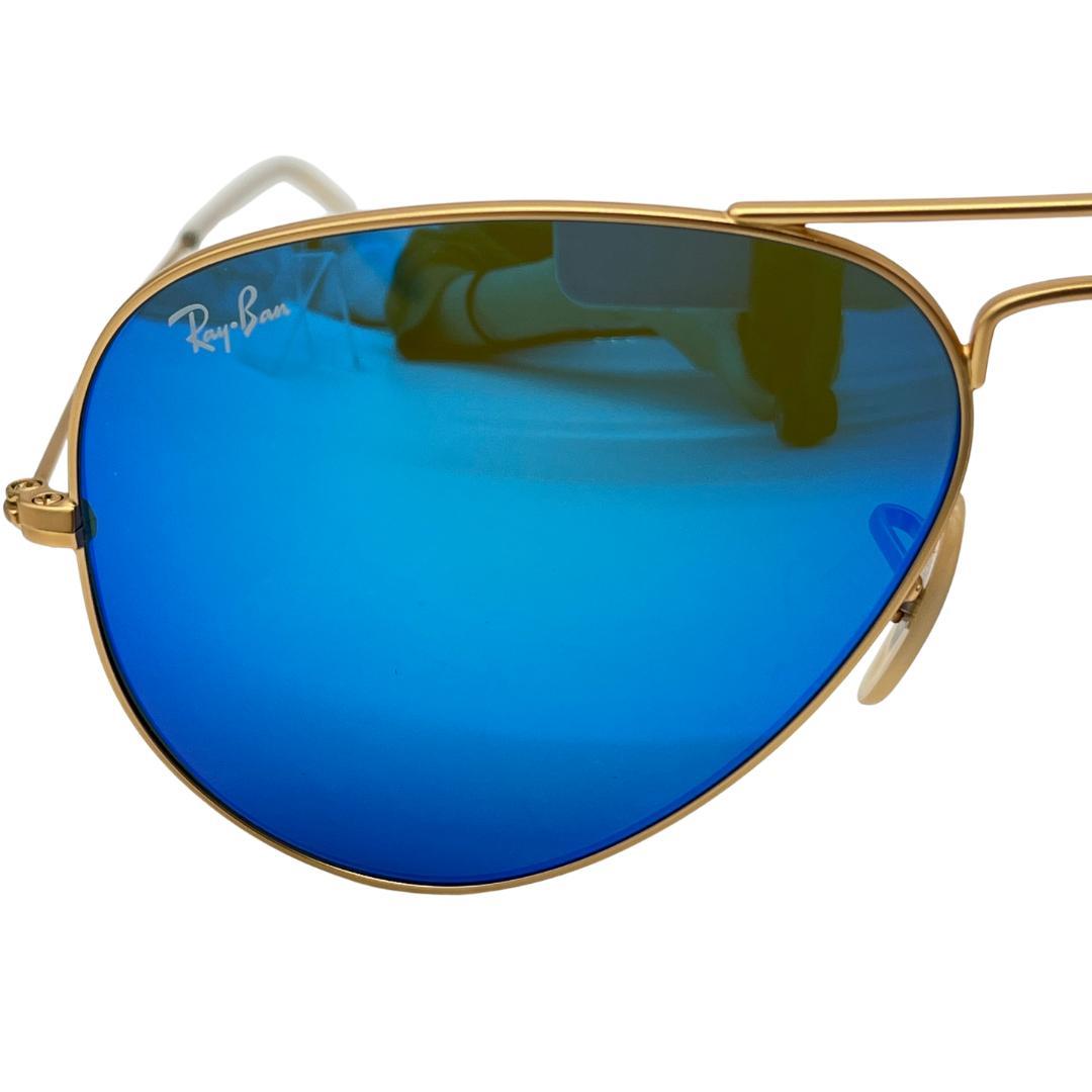 Ray-Ban サングラス アビエーター RB3025 ブルーミラー 度なし