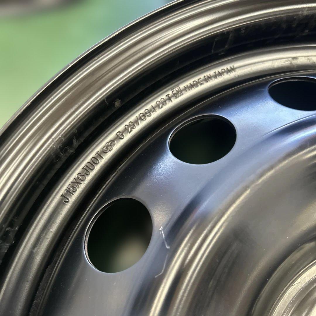 中古ホイール15x6J PCD100 ヤリス純正スチール4本セット