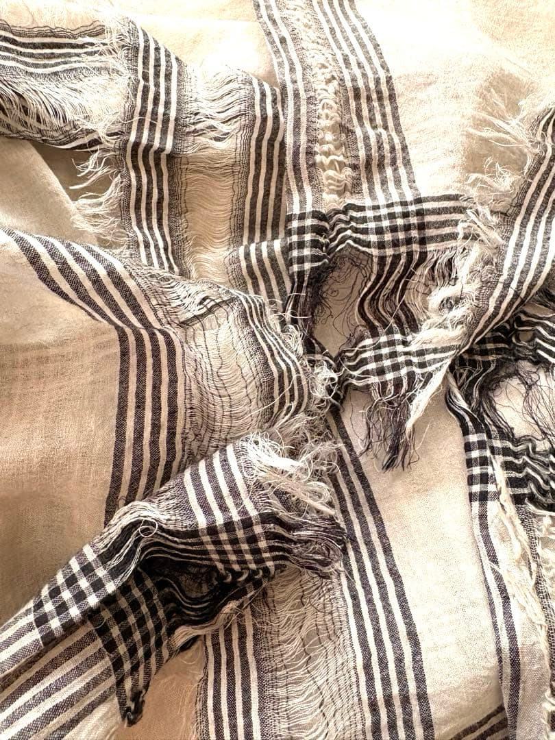 Faliero Sarti シルクコットンストール　96cm角　引き抜き細工