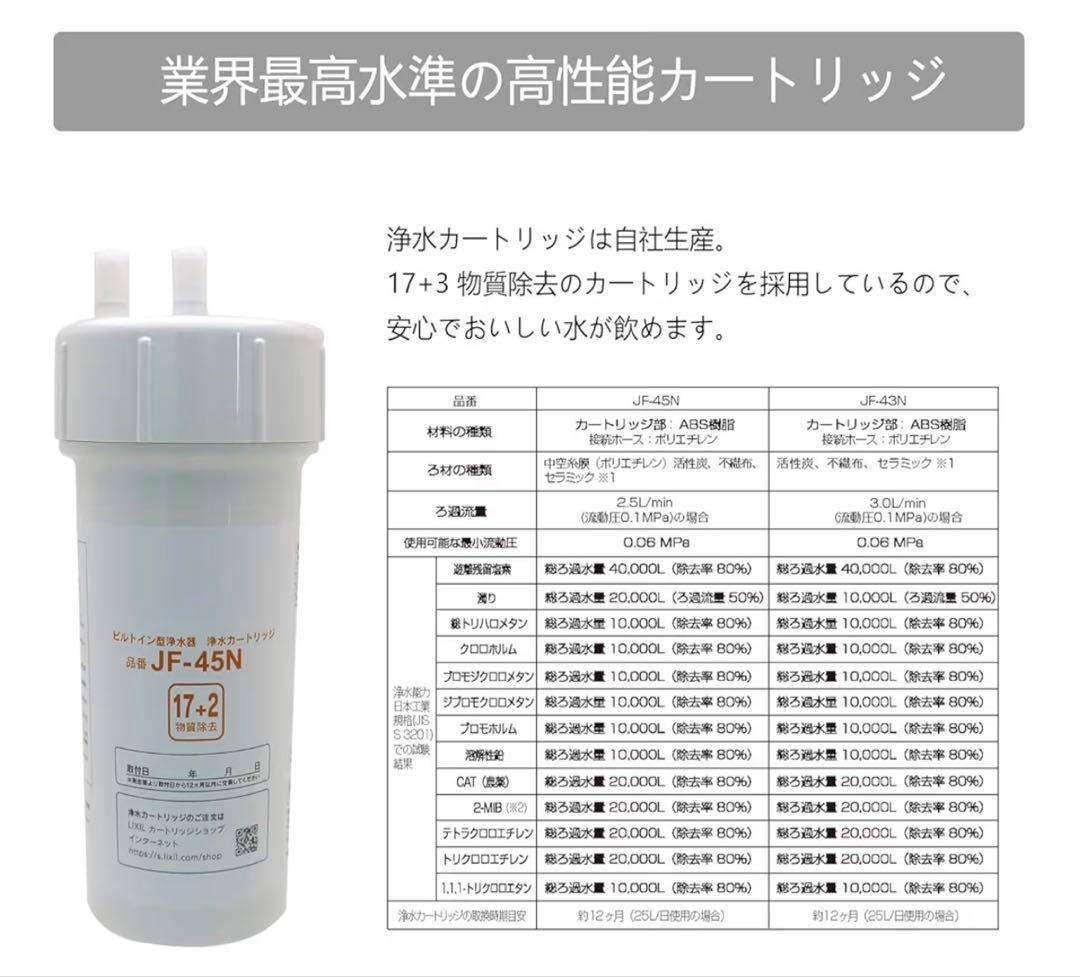 JF-45N 交換用浄水カートリッジ スタンダードタイプ [17+2]物質除去