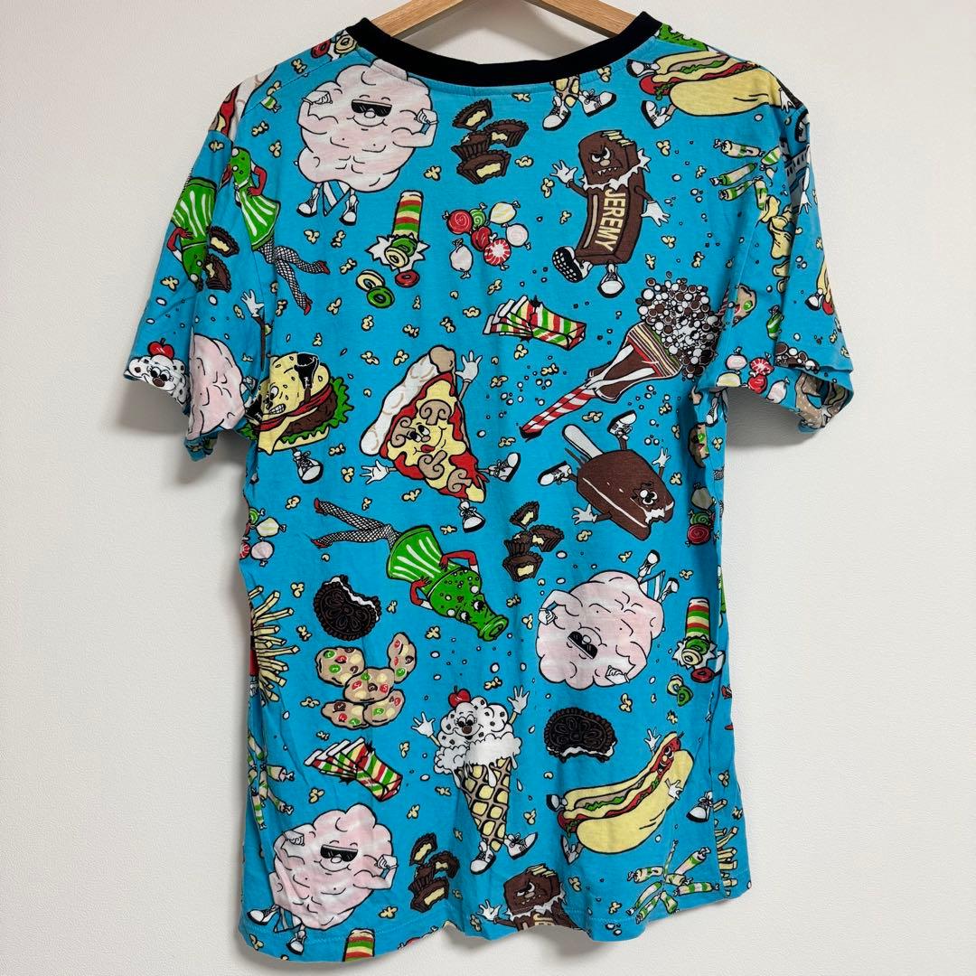激レア ジェレミースコット フードファイト Tシャツ 半袖総柄 ブルー L 綿