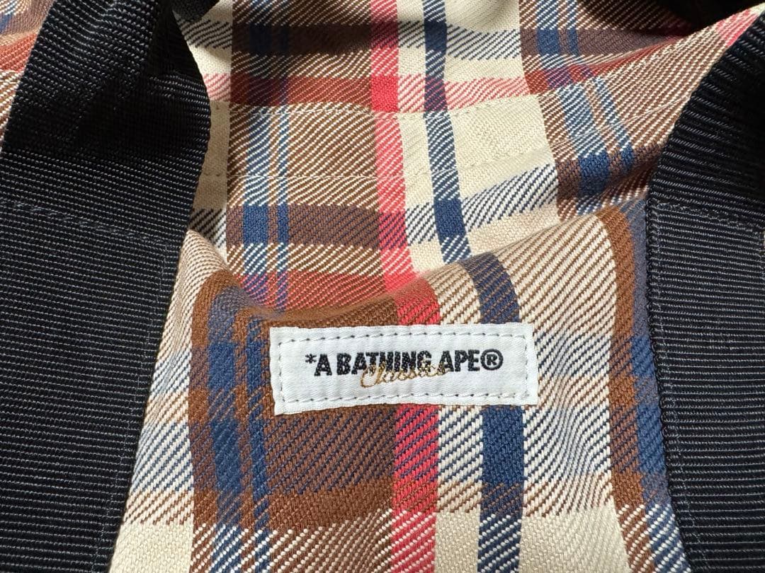 A BATHING APE チェック ボストンバック エイプ