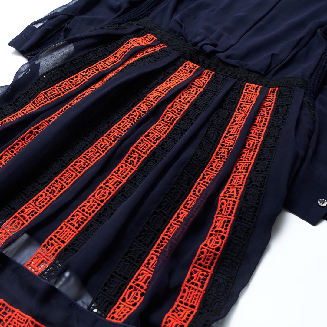 sacai サカイ 16aw ニットワンピース　レース切替　size:2