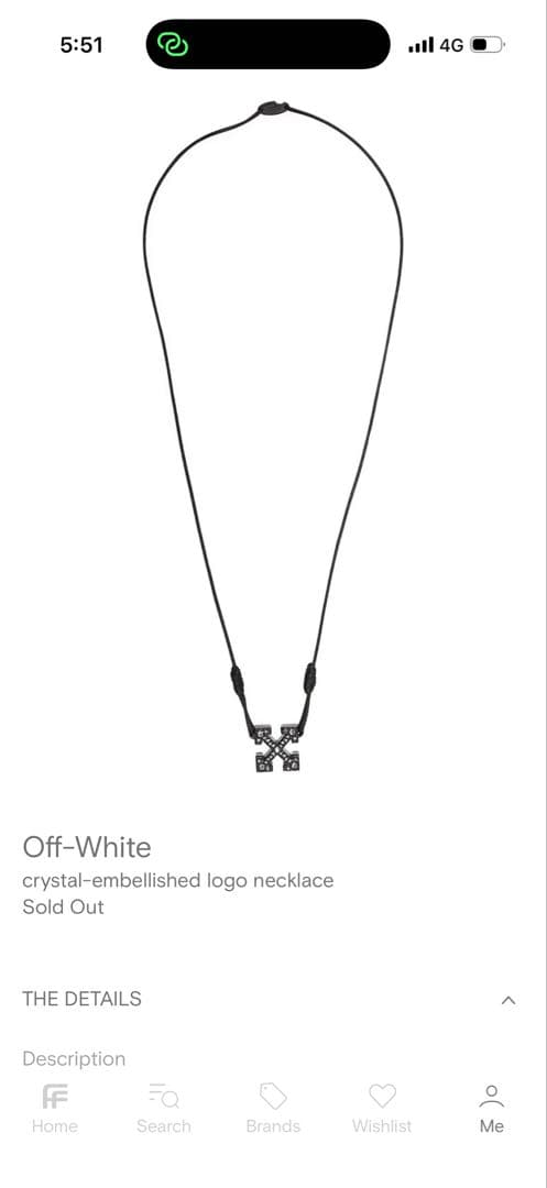 Off-White 黒いクロスモチーフネックレス