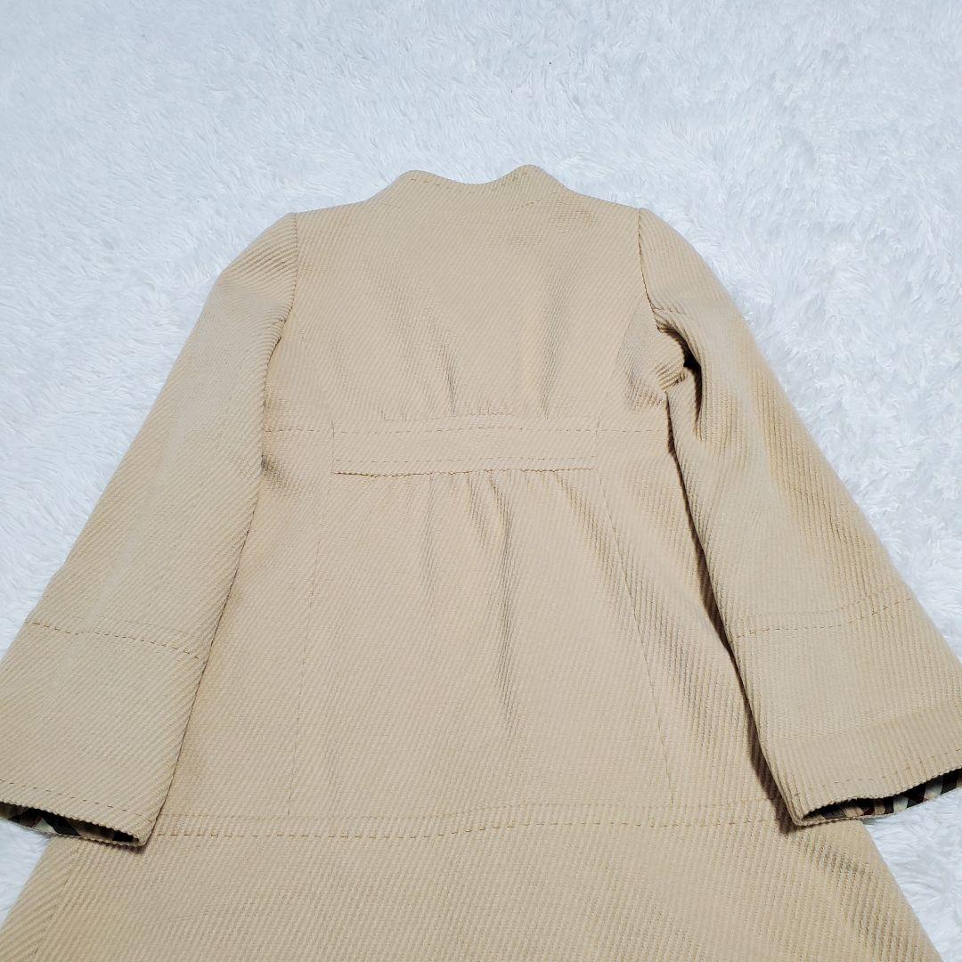 希少✨バーバリーブルーレーベル　アンゴラ混　ノバチェック　ダブル　ロングコートM
