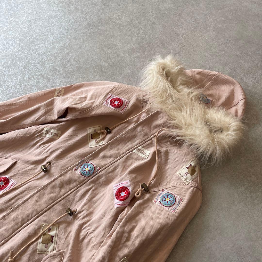 美品【定価5万】pinkhouse chelsea ピンクモッズコート ファー付
