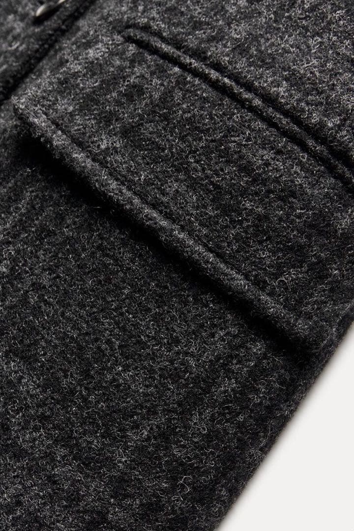 新品タグ付き ZARA ウールブレンドチェックコート イタリア マンテコ社