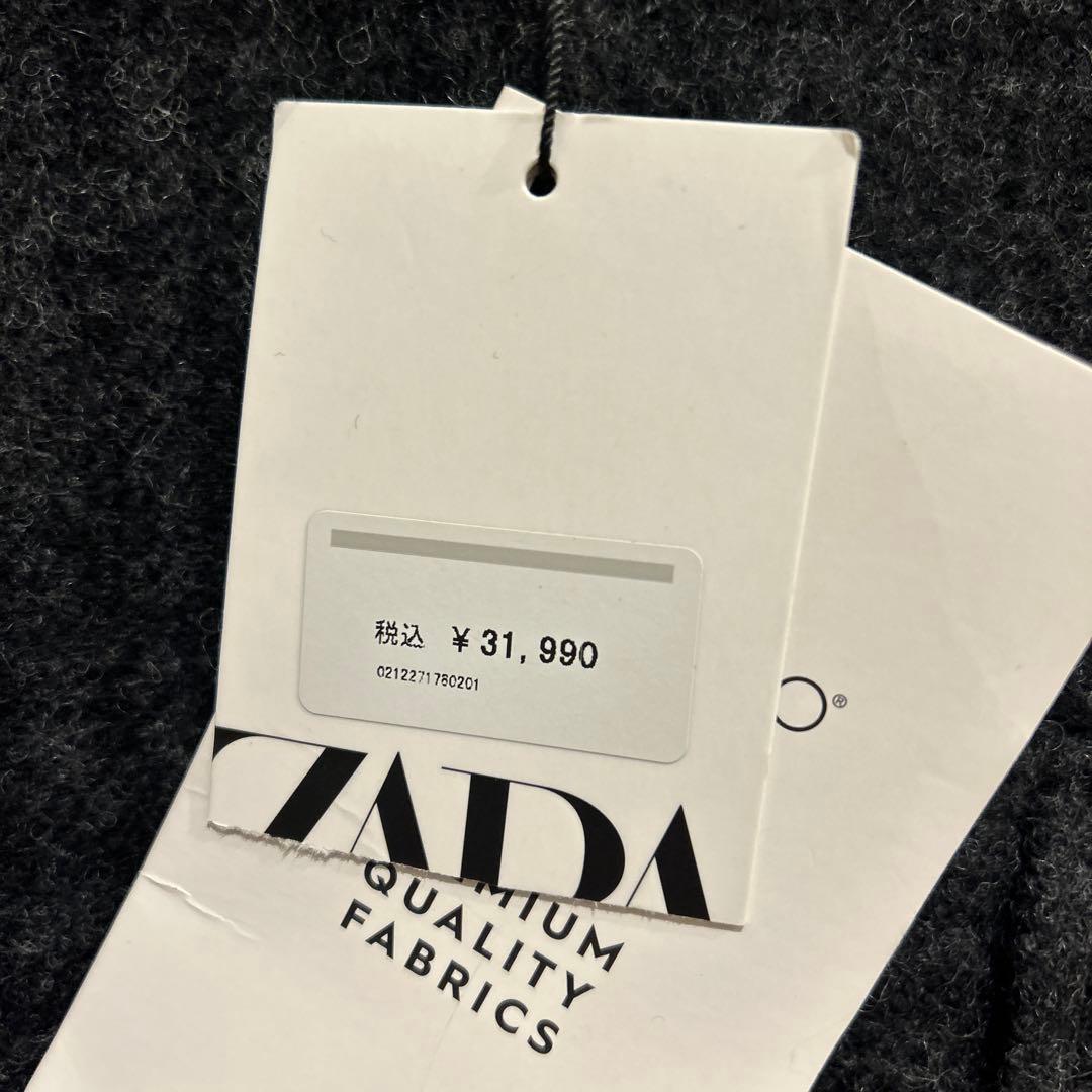 新品タグ付き ZARA ウールブレンドチェックコート イタリア マンテコ社