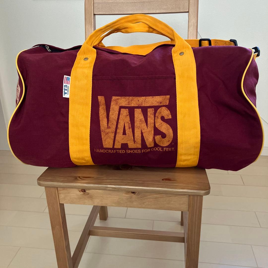 VANS バーガンディ/イエロー ドラムバッグ