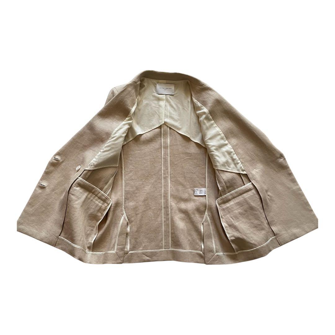 UNITED ARROWS リネン ダブルジャケット ブレザー 6ボタン 40
