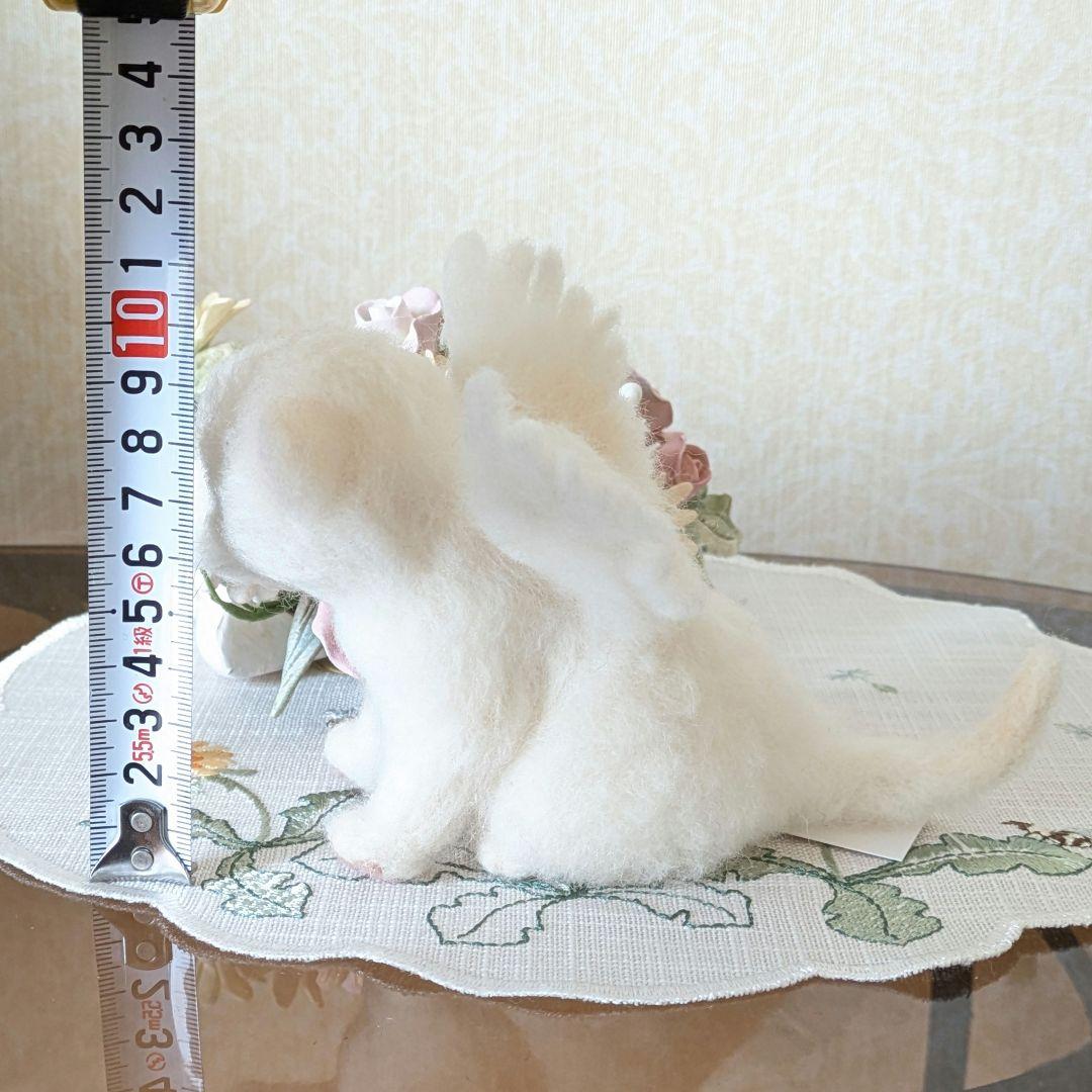 とーつ様ご確認用　​【作家様作品】羊毛フェルトの天使の白ライオン