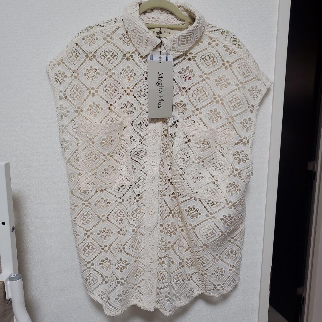 新品　Maglia Plus　マリアプラス　デコラティブレース シャツベスト
