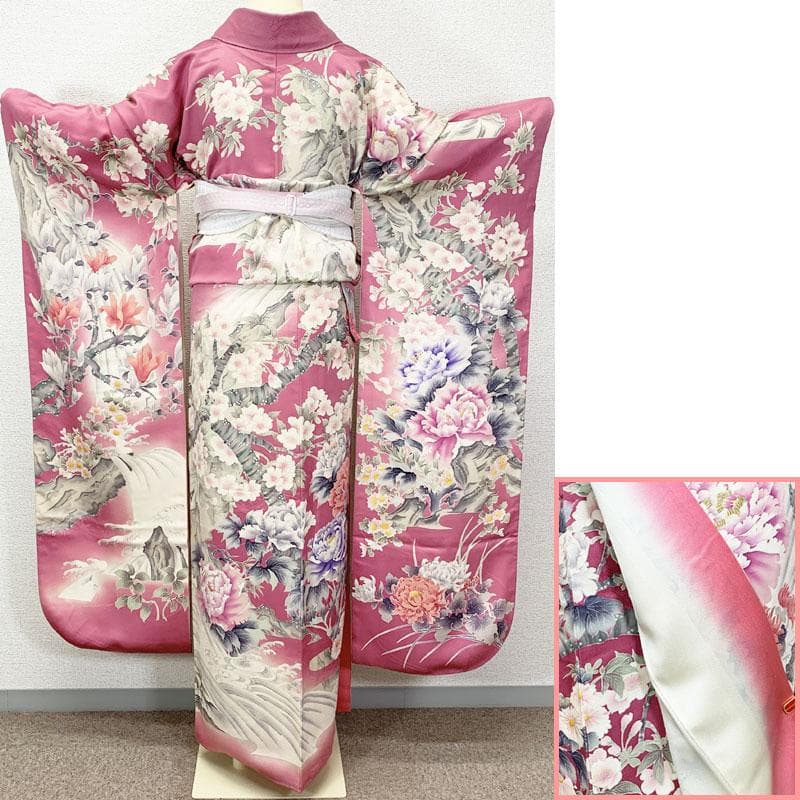 507z24.504y1.小物☆華やか 振袖 作家物 高身長な方にも 滝 花☆