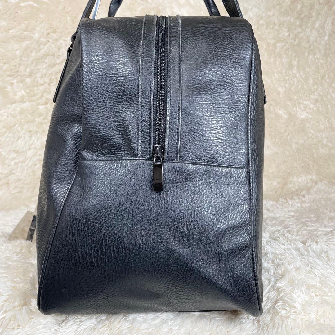 美品✨超特大　ジョルジオアルマーニ　ボストンバッグ　レザー　黒　大容量　ゴルフ