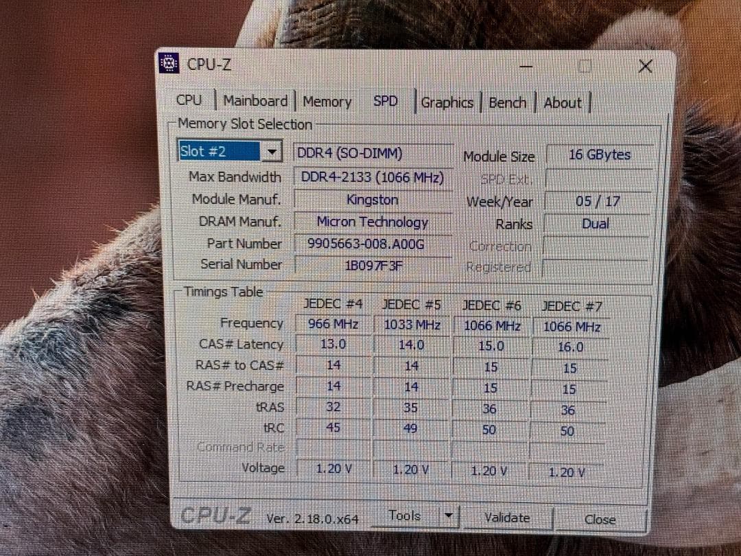 Kingston DDR4-2133 SO-DIMM 16GB×2枚 計32GB
