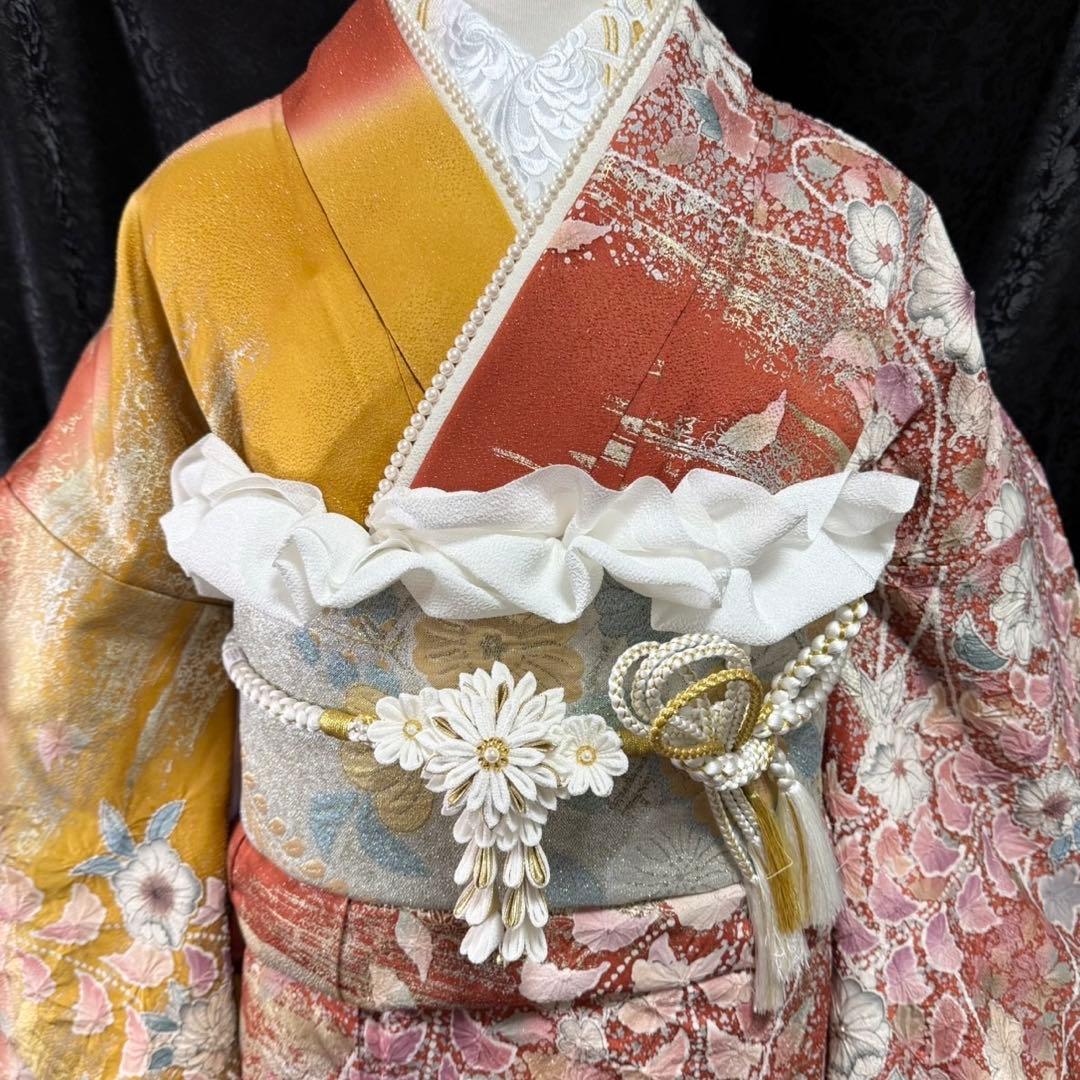 美品　辻ヶ花　辻が花　銀通し　花絞り　ぼかし　逸品　フルセット　振袖　振り袖