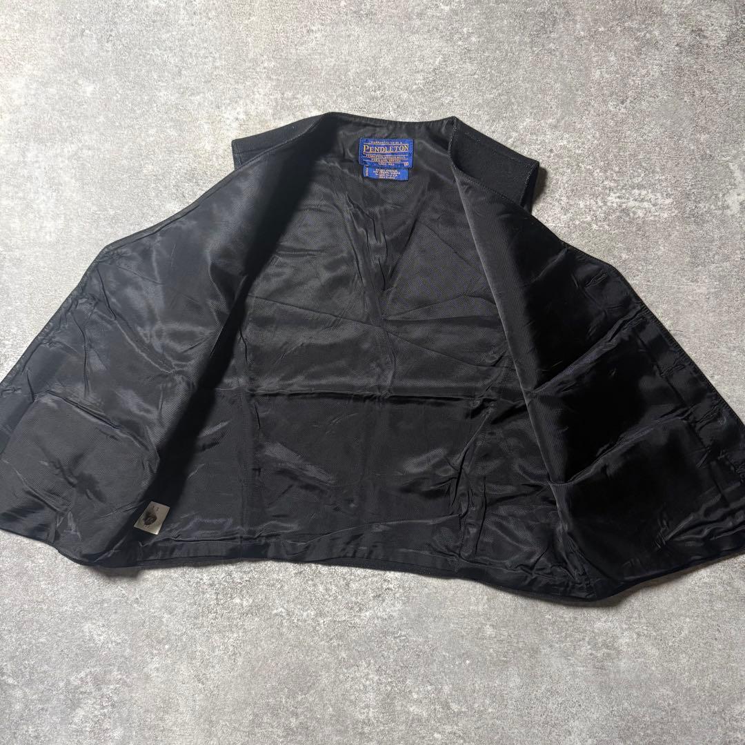 90'sPENDLETON ペンドルトン ウールベスト ネイティブ ブラック M