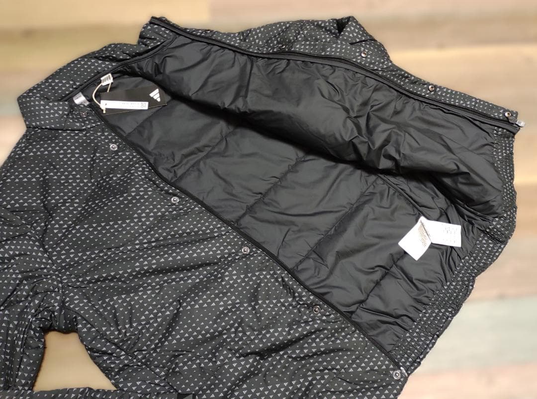 XL⛳️アディダス⭐adidas GOLF BOS総柄 保温中わたジャケット 黒