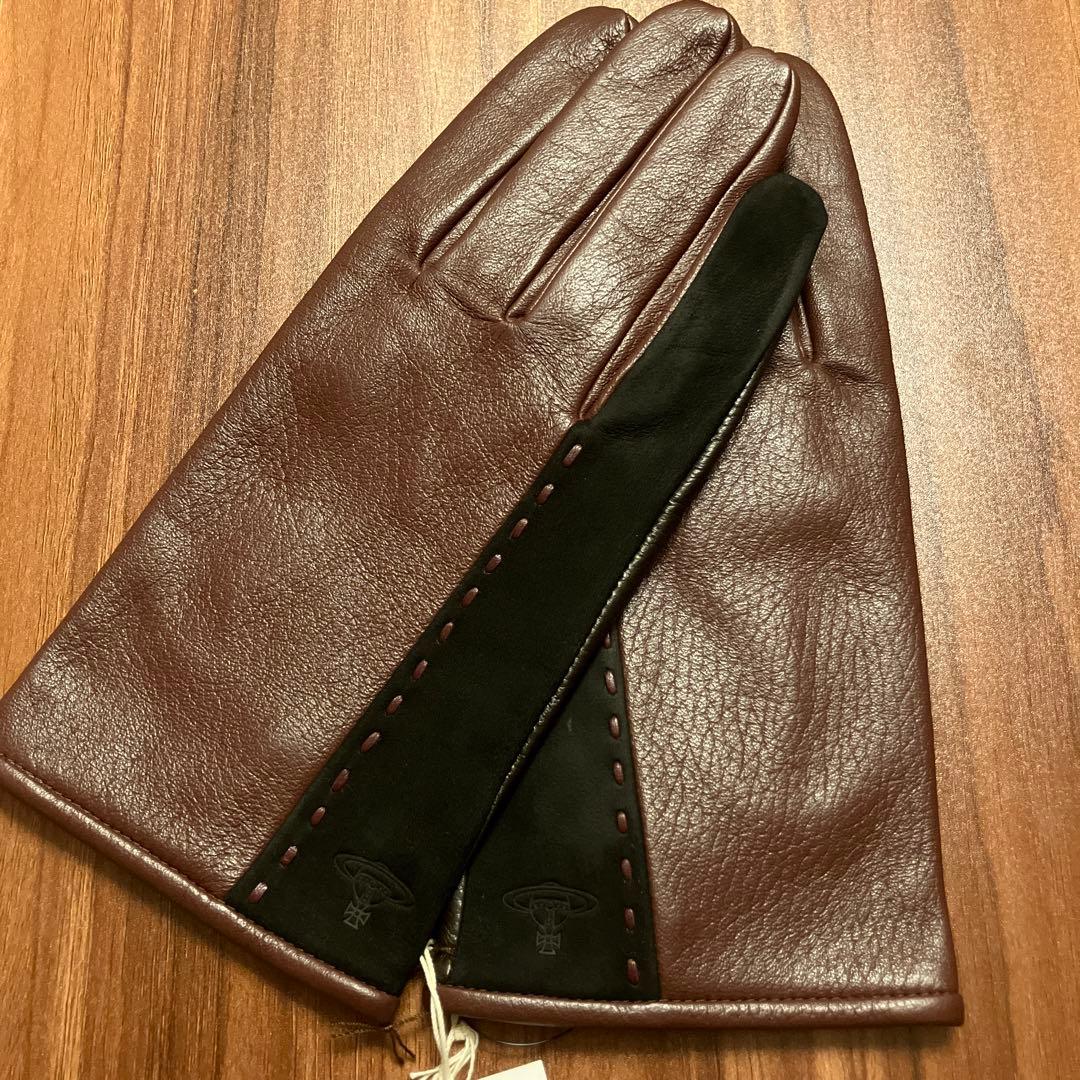 Vivienne Westwood ブラウン手袋　美品　未使用　レザー&スエード
