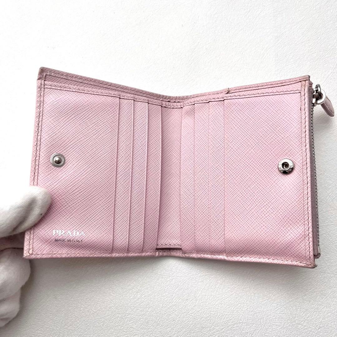 PRADA プラダ サフィアーノ 三角ロゴ 二つ折り財布　0214-④