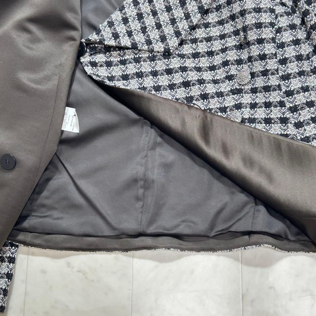 ARMANI COLLEZIONI ワイドカラーラメチェックツイードジャケット