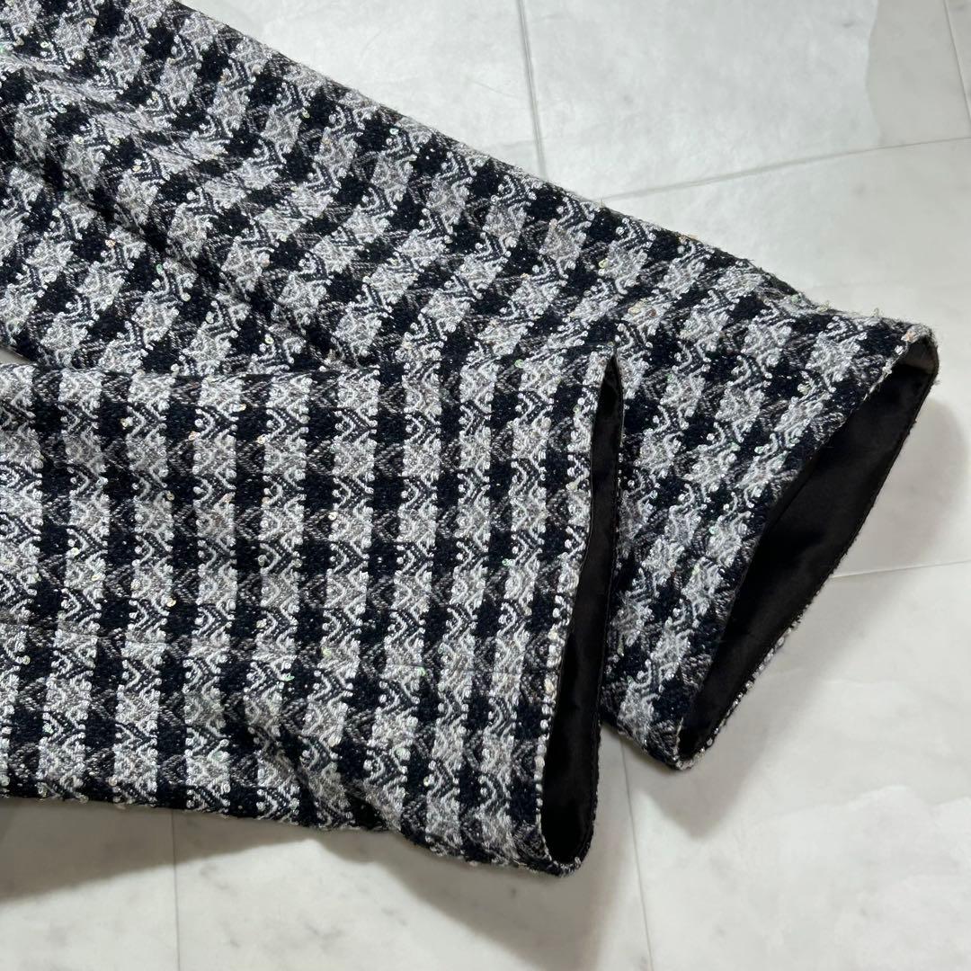 ARMANI COLLEZIONI ワイドカラーラメチェックツイードジャケット