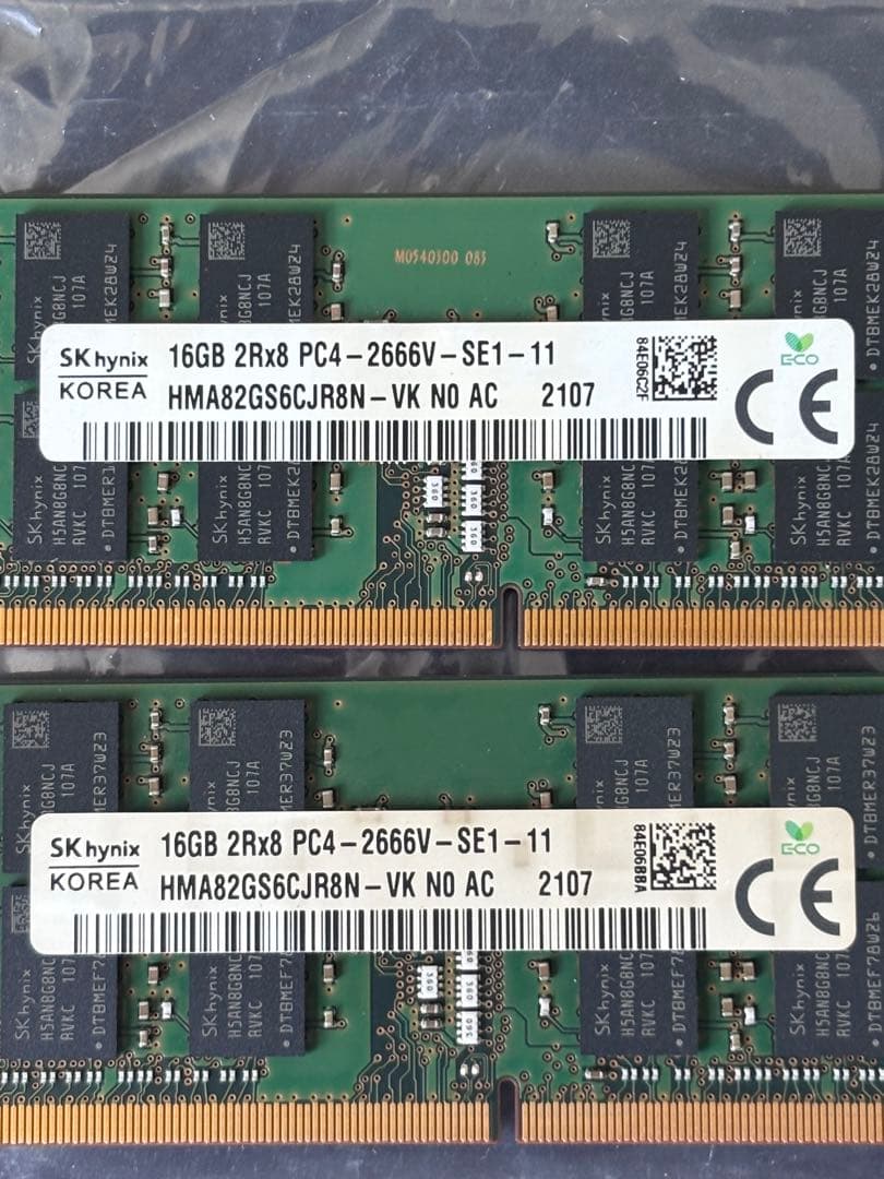 SK hynixDDR42666MHz メモリ16GB×2枚