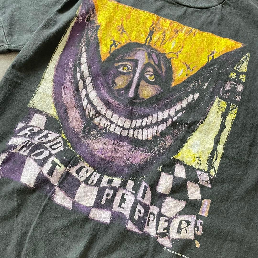 レッドホットチリペッパーズ Big smile S/S フェードTシャツ 墨黒