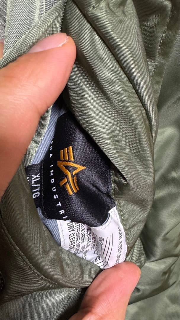 ALPHA MA-1 FLIGHT JACKET セージ XL 中綿あり
