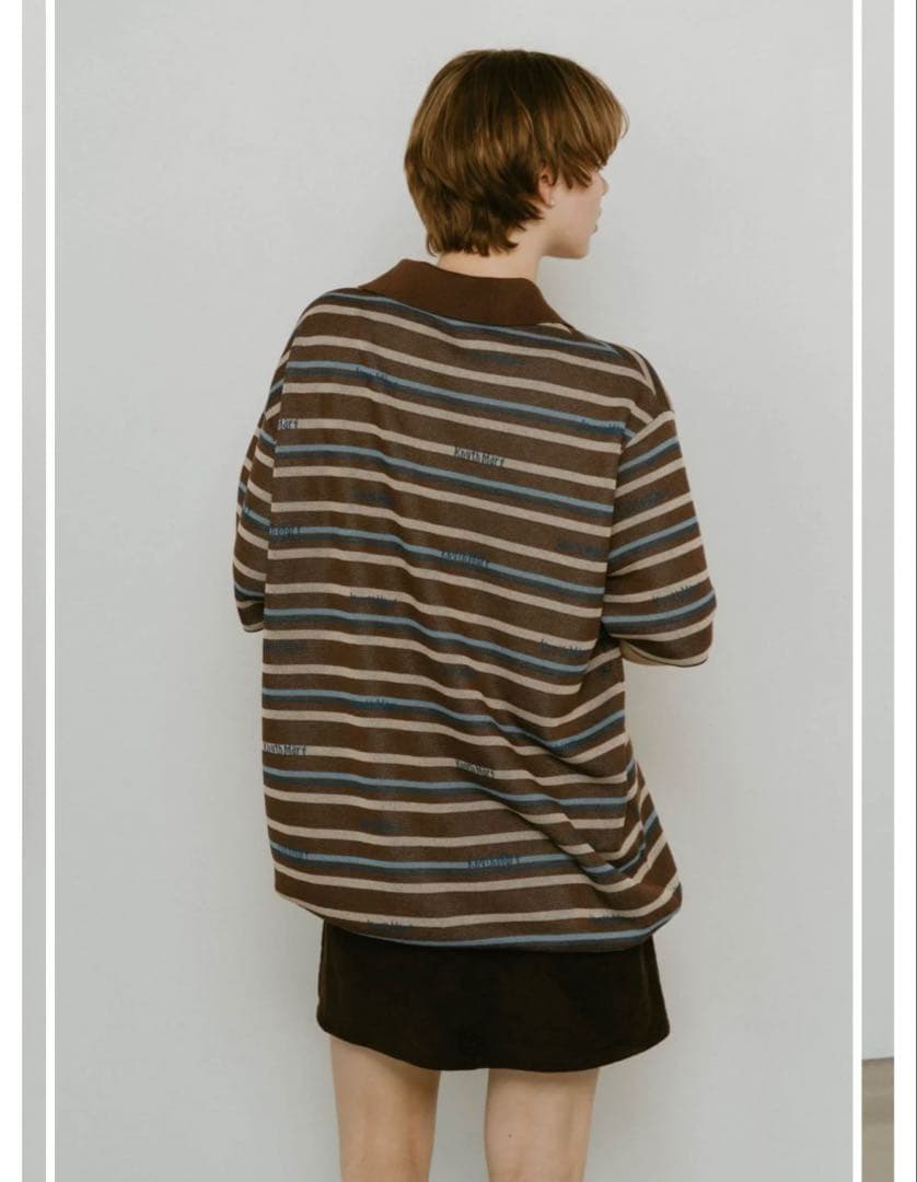 トップス Knuth Marf logo stripe polo knit(unisex)