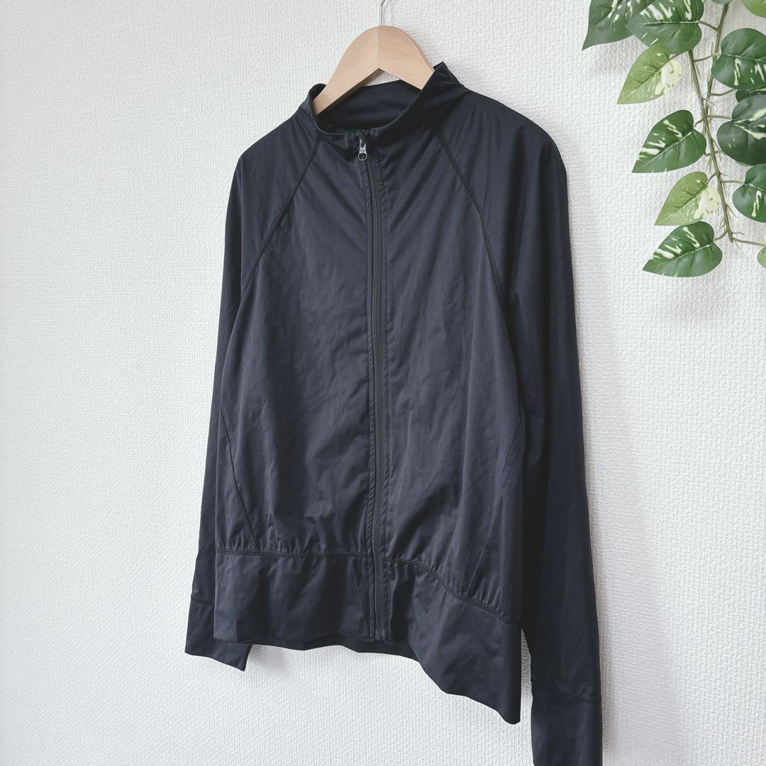 【ラバ】おうちdeホットヨガスーツ セットアップ ラグラン ストレッチ（L）黒