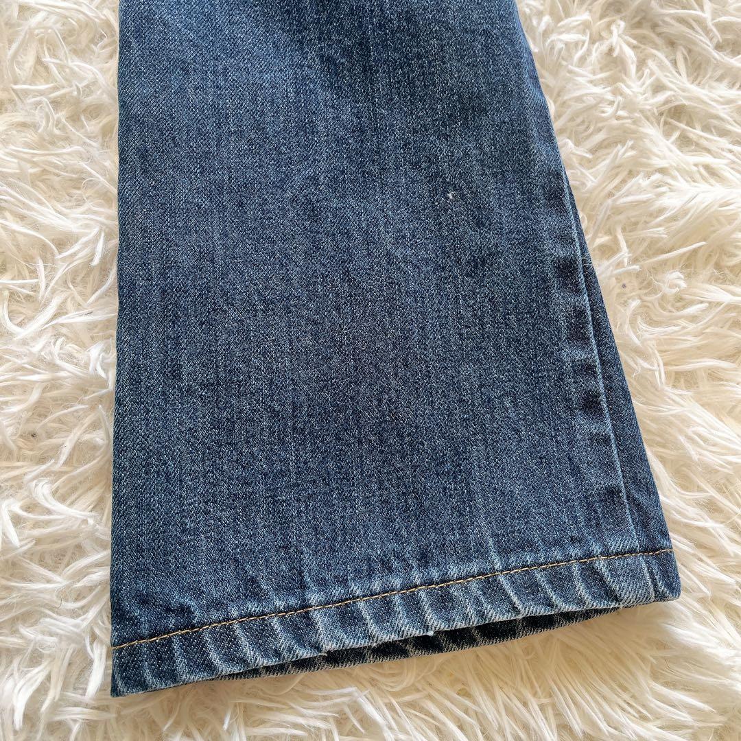 最級 美品 GUCCI グッチ フレア ブーツカットデニムパンツ 38 GGロゴ