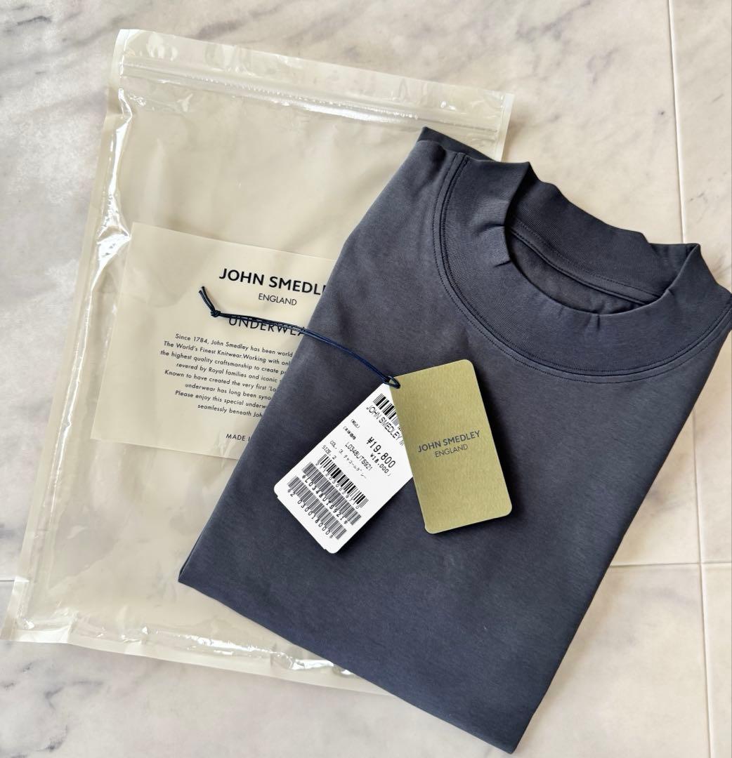 【新品未使用】JOHN SMEDLEYスビンコットンモックネック長袖Ｔシャツ
