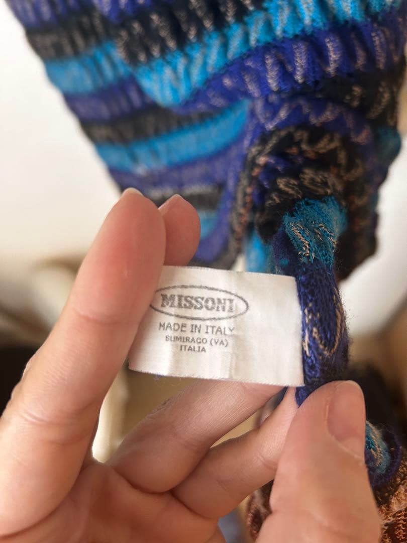 MISSONI ストライプ Vネック 長袖ワンピース