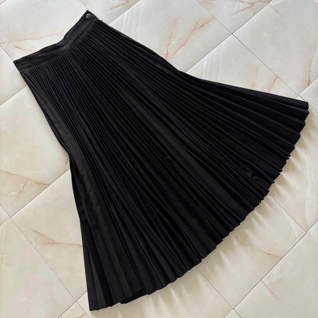 ISSEY MIYAKE プリーツ ロングスカート ブラック S