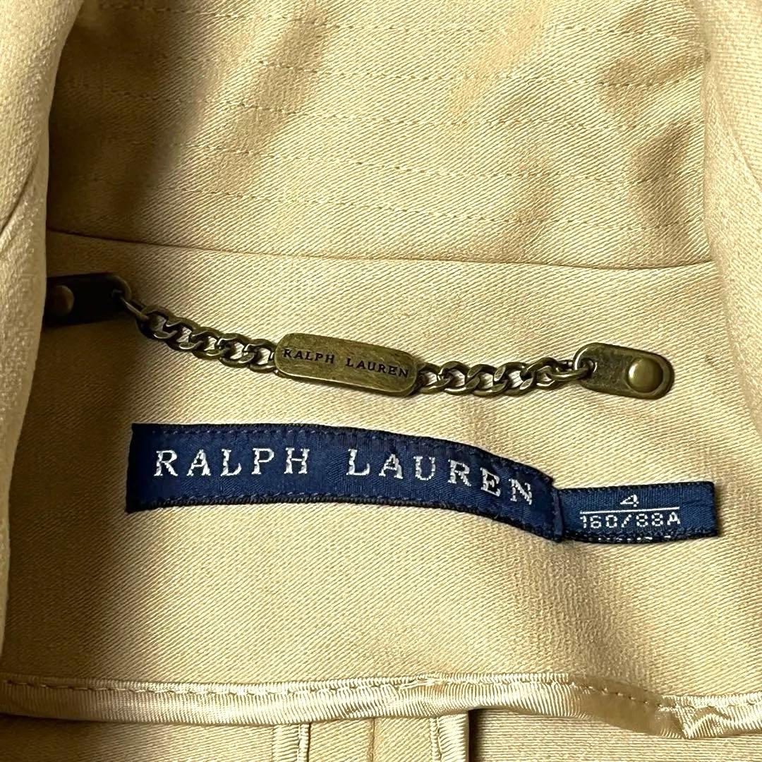 完品 ラルフローレン トレンチコート サイズ4 カーキベージュ しつけ糸付き