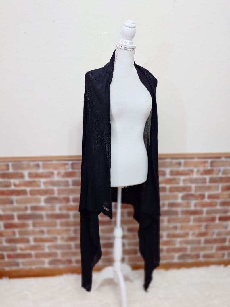 【Faliero Sarti】大判ストール　ショール　BLACK　イタリア製