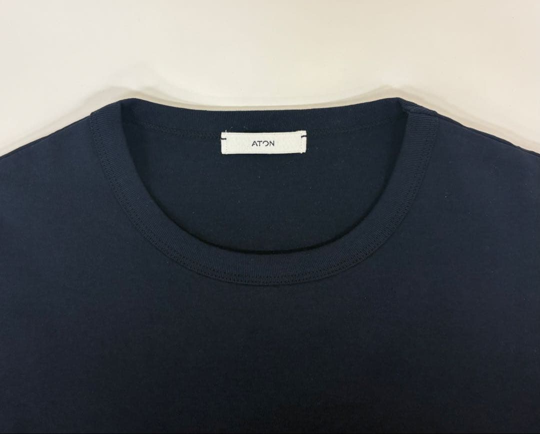 トップス ATON/26SS DRY COTTON JERSEY T-SHIRT NAVY