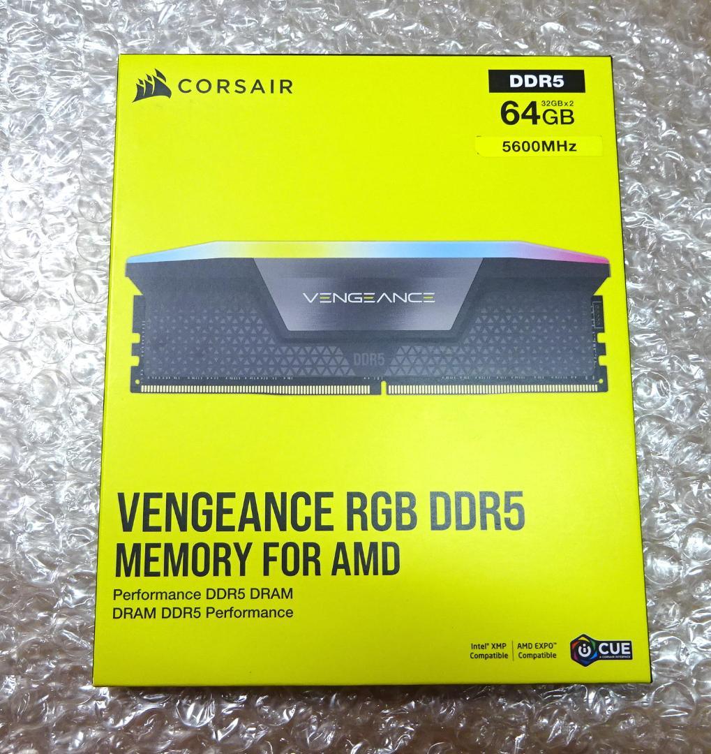 新品DDR5 64GB(32GBx2)Corsair VENGEANCE RGB